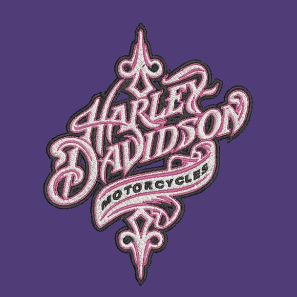 Harley Davidson Embroidered Adult Unisex Crewneck Sweatshirt Script Biker Pink - Picture 8 of 14